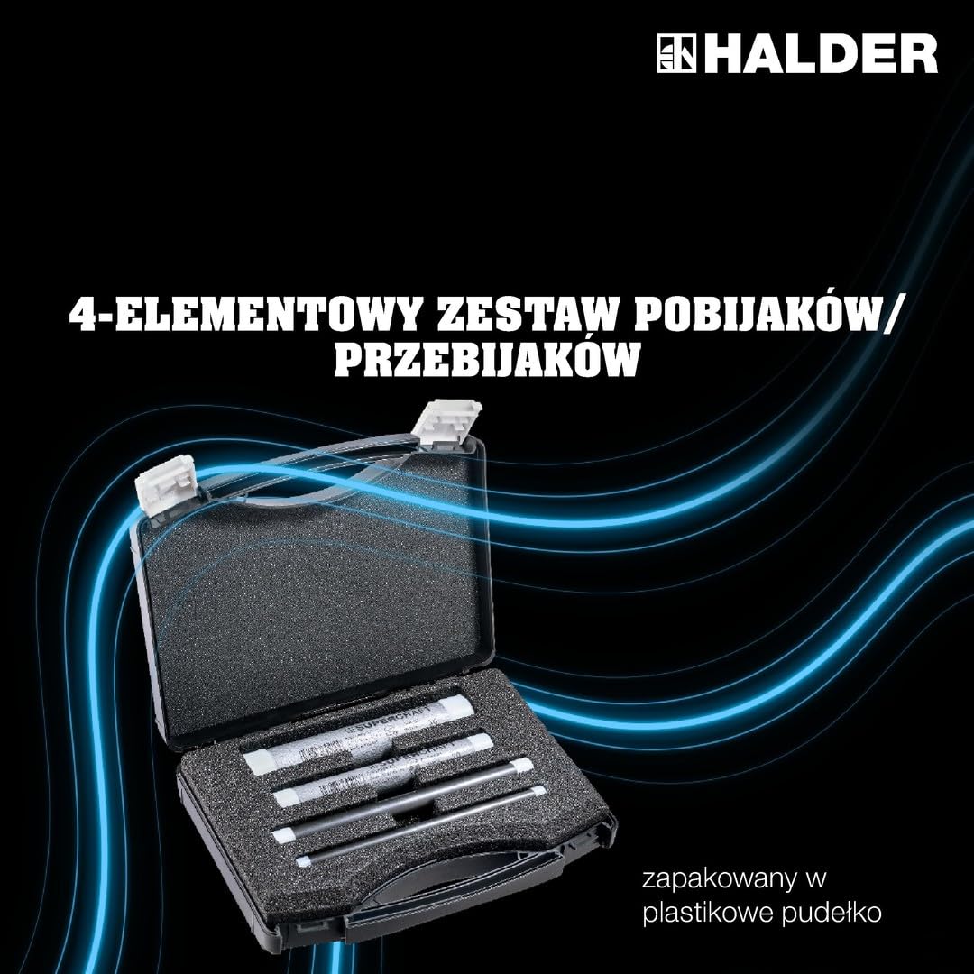 Zestaw pobijaków przebijaków 4-szt. bezodrzutowe nylonowe HALDER
