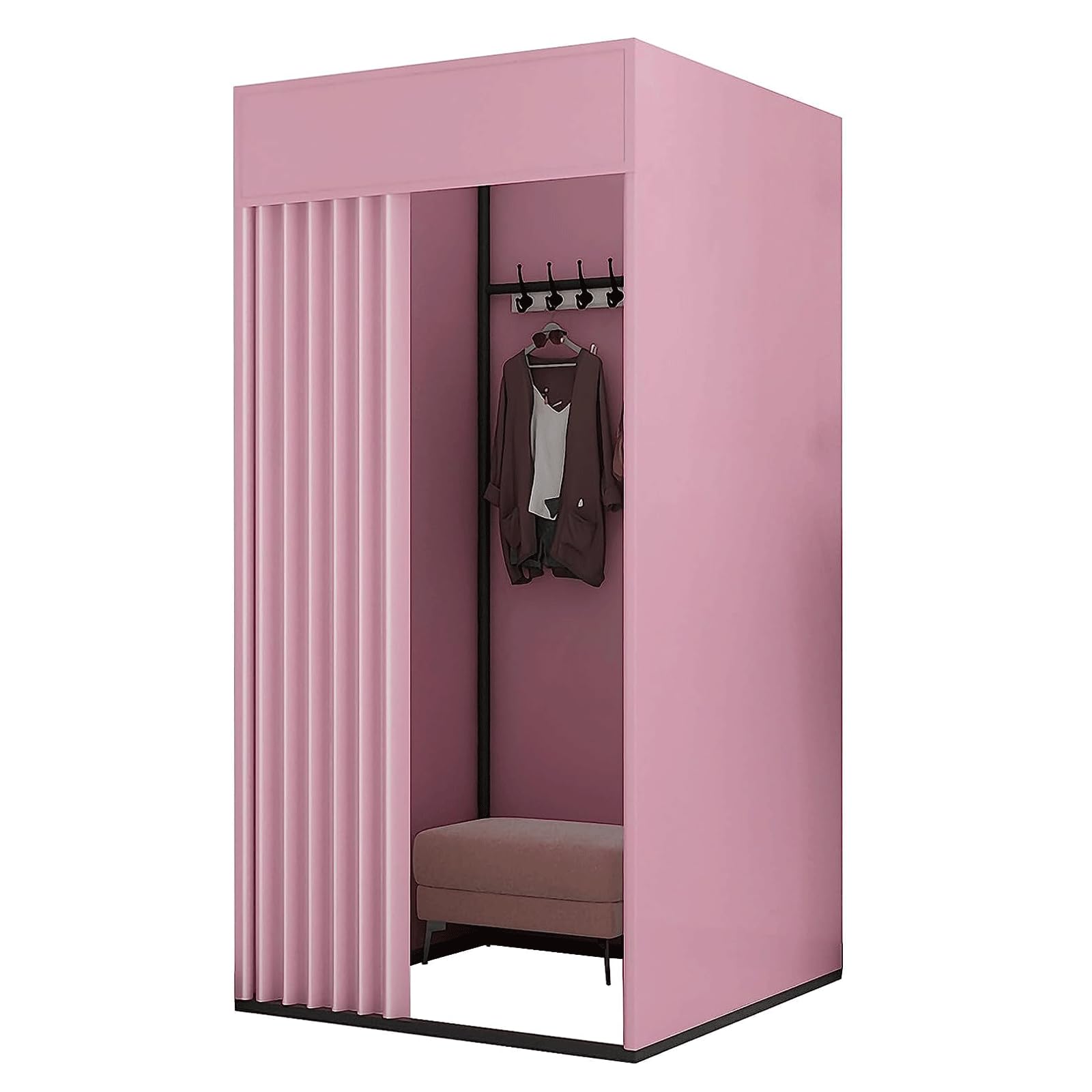 SIAMZYWV Mobile Square Dressing Room Upright Fitting Room Portable Temporary Clothing Store Fitting Room for Photo Studio Shopping Malls