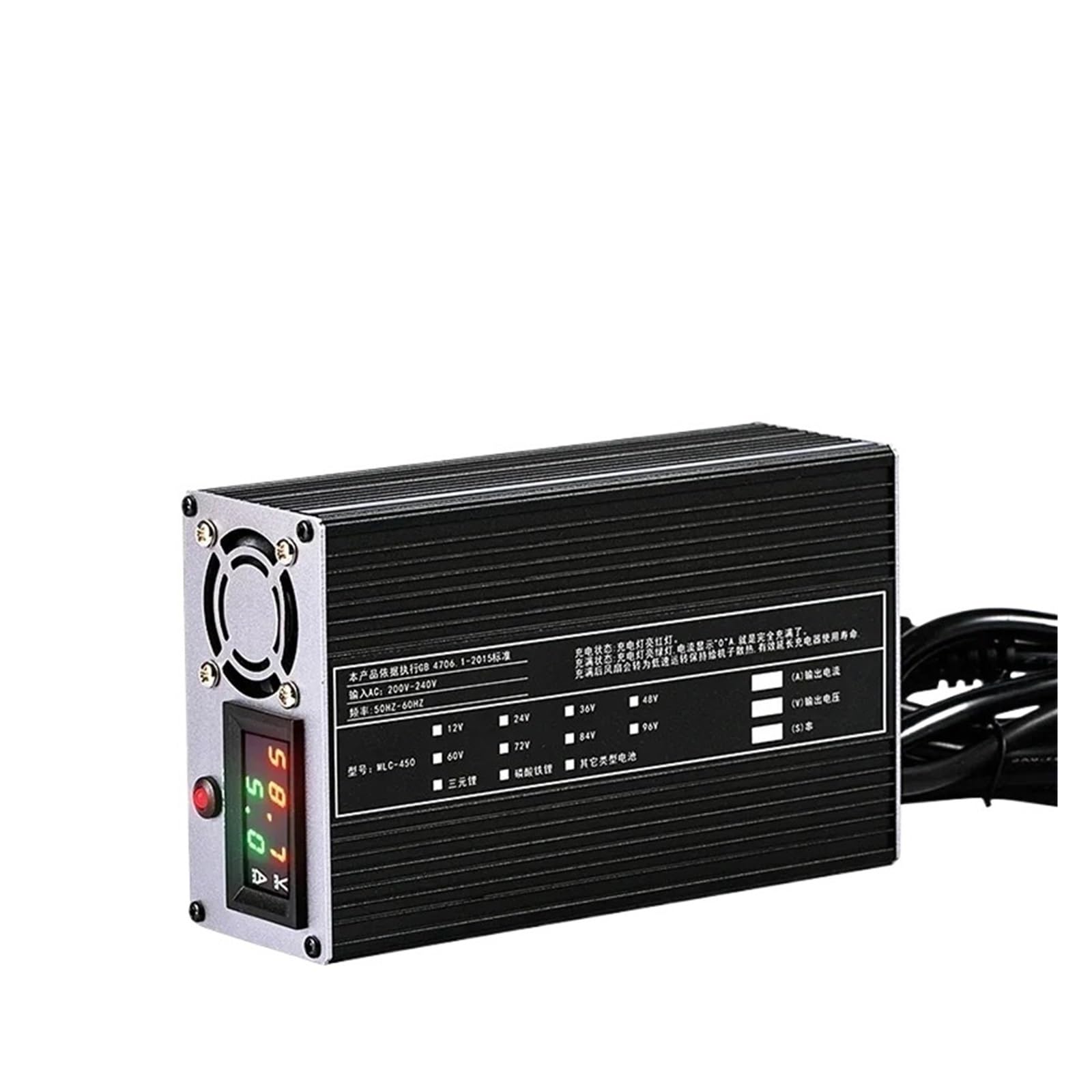 JJKKOZVQF 48V 60V 72V 5A 8A charger 54.6V 58.4V 84V 73V 16S 67.2V 42v 43.8V 14S 58.8V 88.8V 72V 5A 48V charger(16S 58.4v,8A)