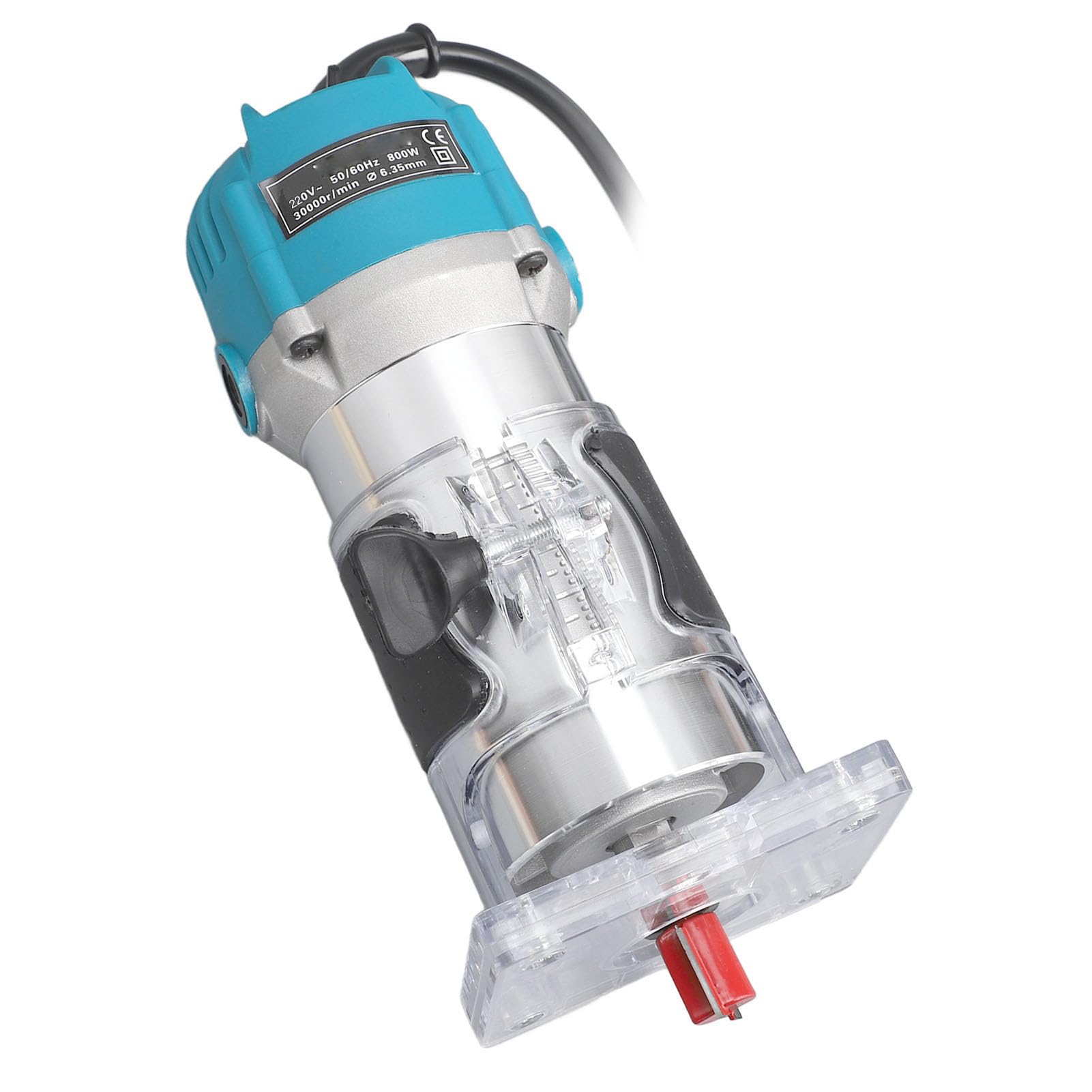 Fresadora eléctrica compacta de 800 W, motor de 6,5 amperios para carpintería precisa, amplia gama de accesorios, fresadora de madera con riel guía lineal (enchufe de la UE)