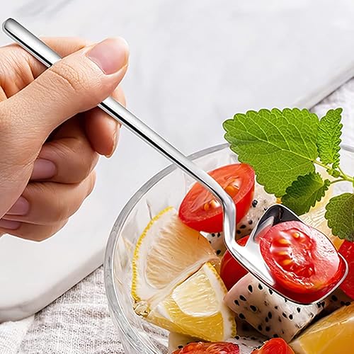 Miniatura 21 de IQCWOOD Cucharas de té para café, 5.6 pulgadas de acero inoxidable, pequeñas cucharas de café expreso para postre, helado, azúcar, té, juego de 6