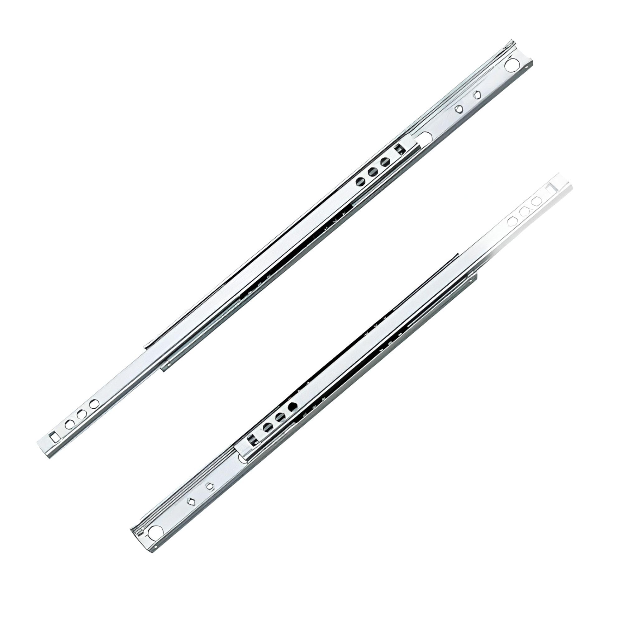 Amig 406 X 17 Mm - Set Of 2 Metal Runners Mod.25 Galvanised Steel For Drawers, Dressers Or Cabinets | Partial Extraction | Load Capacity 15 Kg/Pair | Dimensions: