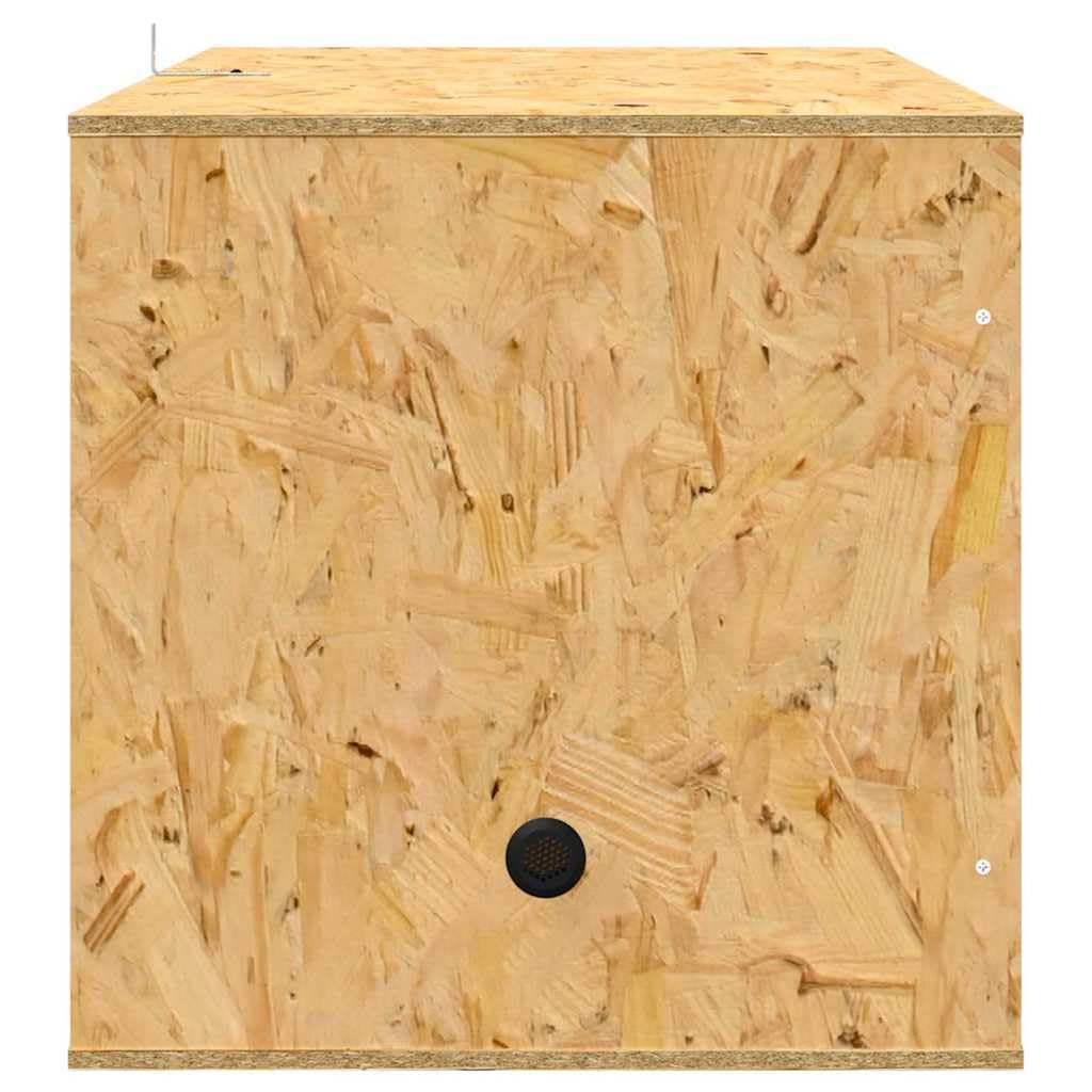 Terrario de madera OSB, 80 x 50 x 50 cm, para serpientes y lagartos, casa de terrarios con termómetro, estable recinto para animales pequeños