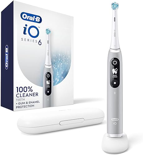Oral-B iO Series 6 - Cepillo de dientes eléctrico con 1 cabezal de cepillo ópalo gris