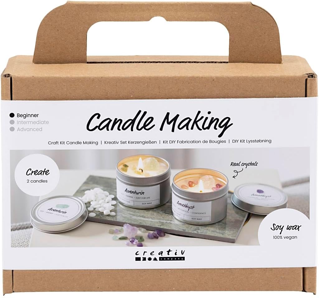 Creative Mini Craft Kit Candle Making, Cream, Off White, Soy Candles, 1 Pack
