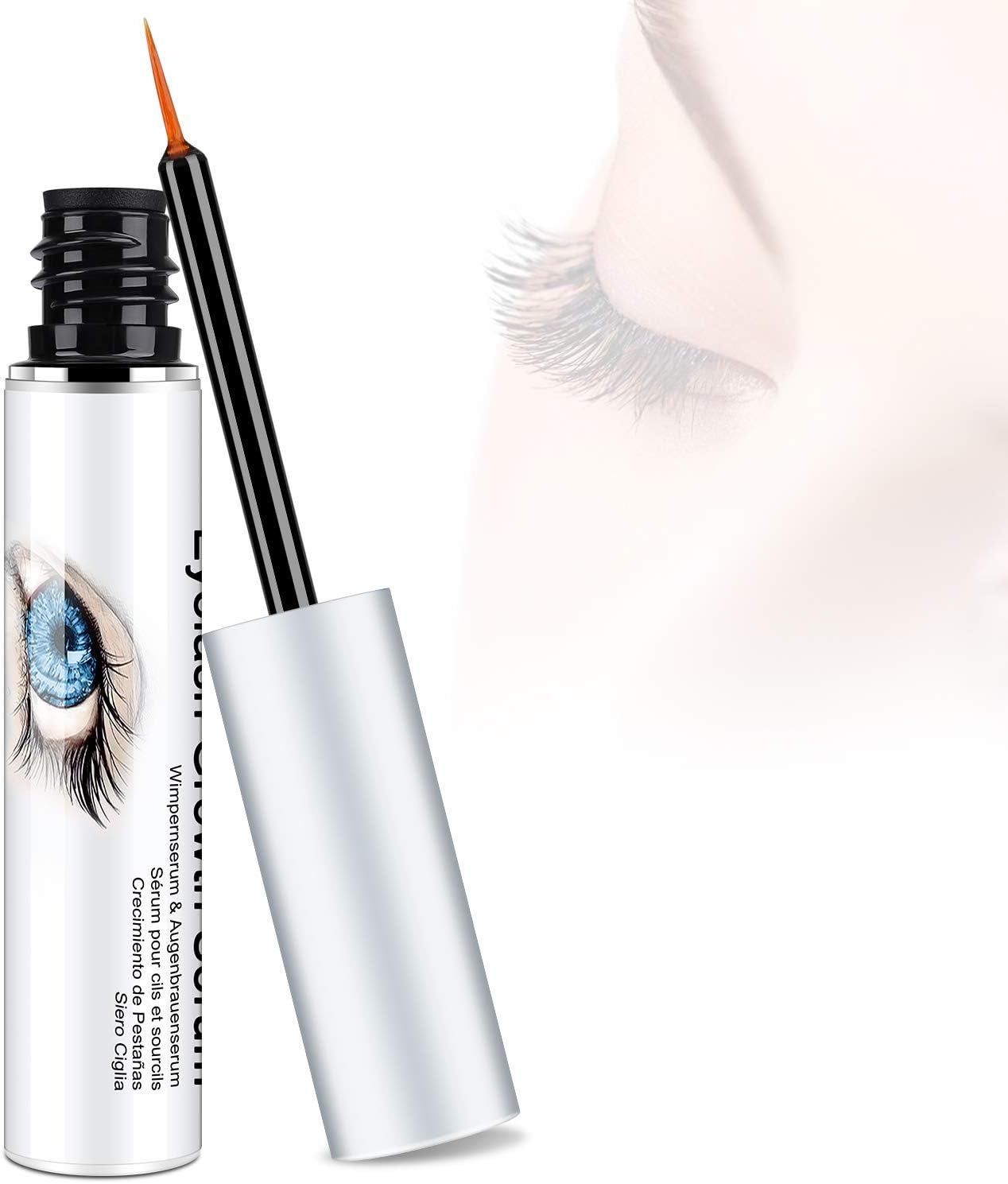 Eyelash Growth Serum, Natural Lash Enhancer and Boost Rapid Growth, Irritation Free and Hypoallergenic Formula for Stronger, Thicker-looking Lashes