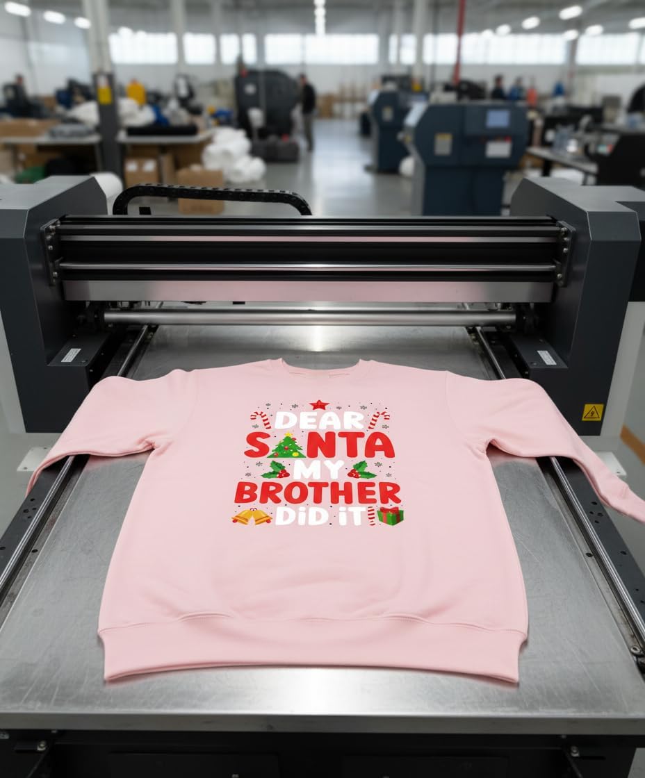 Dear Santa My Brother Did It Funny Family Matching Xmas T-Shirt for Boys Girls Kids Son Daughter