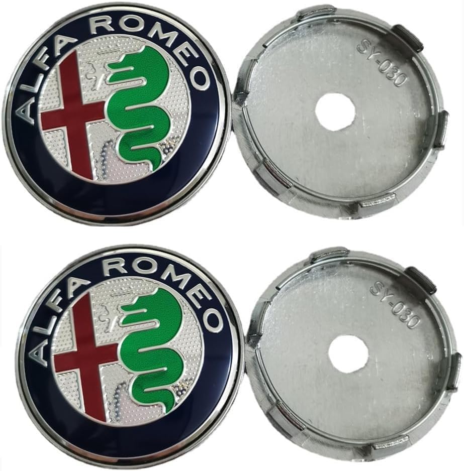 Coprimozzi Alfa Romeo - 4 Pezzi Da 60mm Con Logo - Foto 9