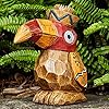 Solar tiki statue woodwoodpecker bird garden hawaiian solar outdoor light garden sculptures statues totem pole bar outdoor patio pool yard summer decorations  urban country home decor