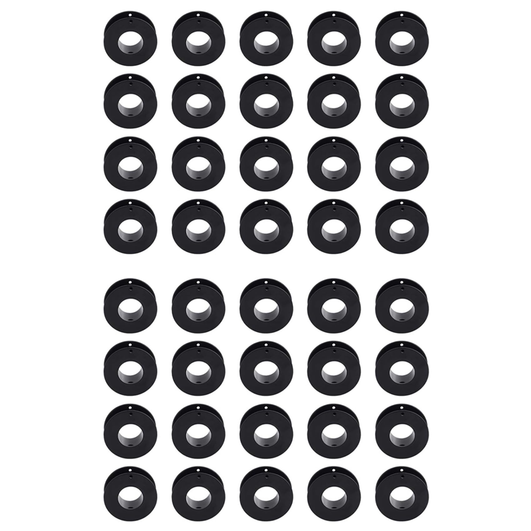 Jnchdghwa Black 40Pcs Empty Spools, 2.1X0.7 Inch Plastic Thread Spools Ribbon Spools Craft Spools Wire Spool Weaving Bobbins