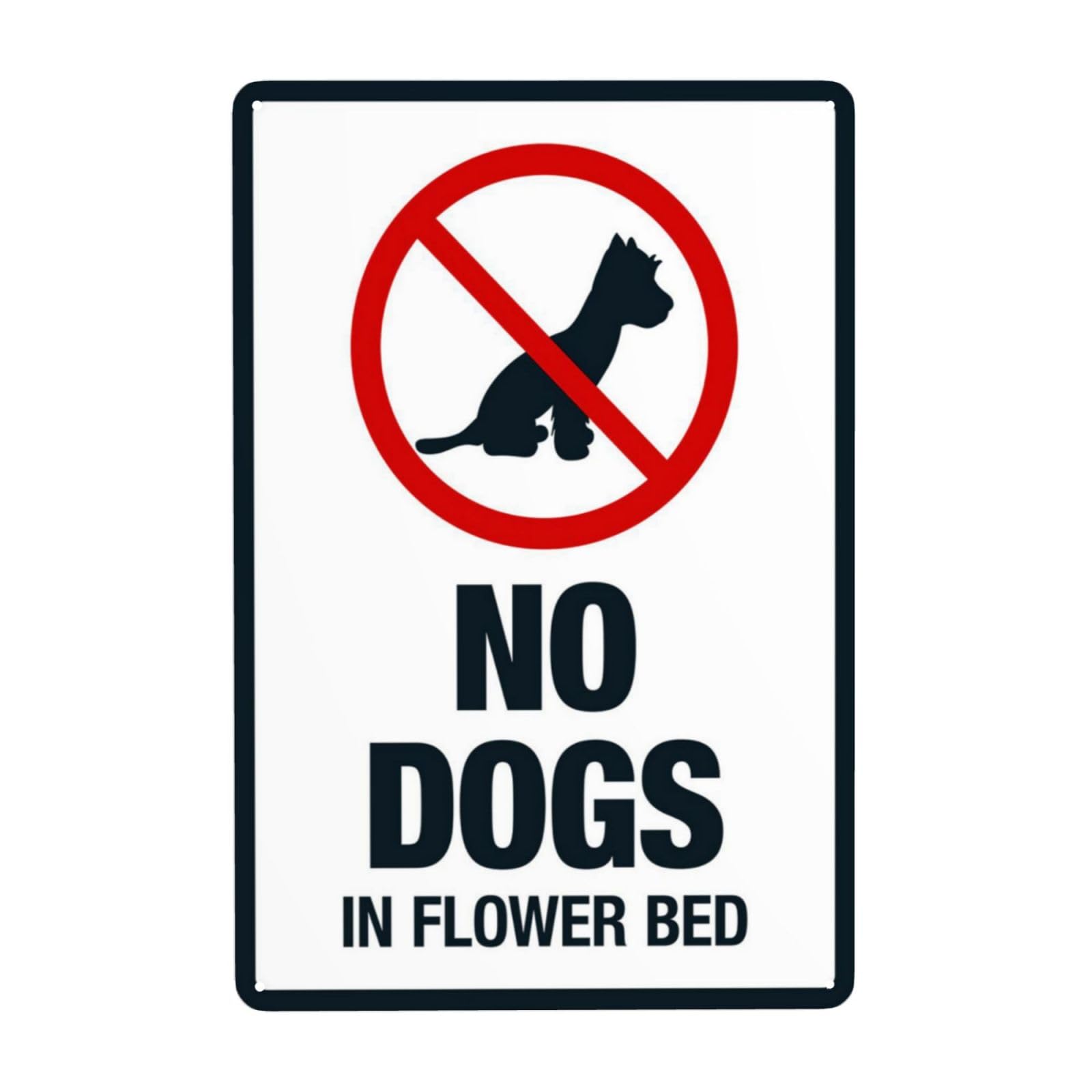 No Dogs In Flower Bed Vintage Metal Garden Restriction Warning Sign 12x8 Inch