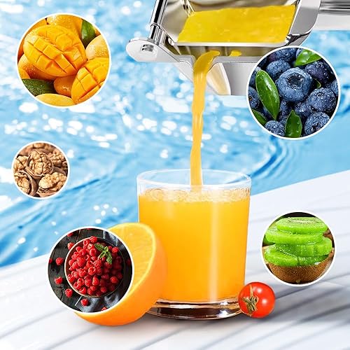 Miniatura 4 de Extractor de jugo de fruta fresca, exprimidor manual 2026 con agarre ergonómico, exprimidor de limón resistente de aleación de aluminio para limón,