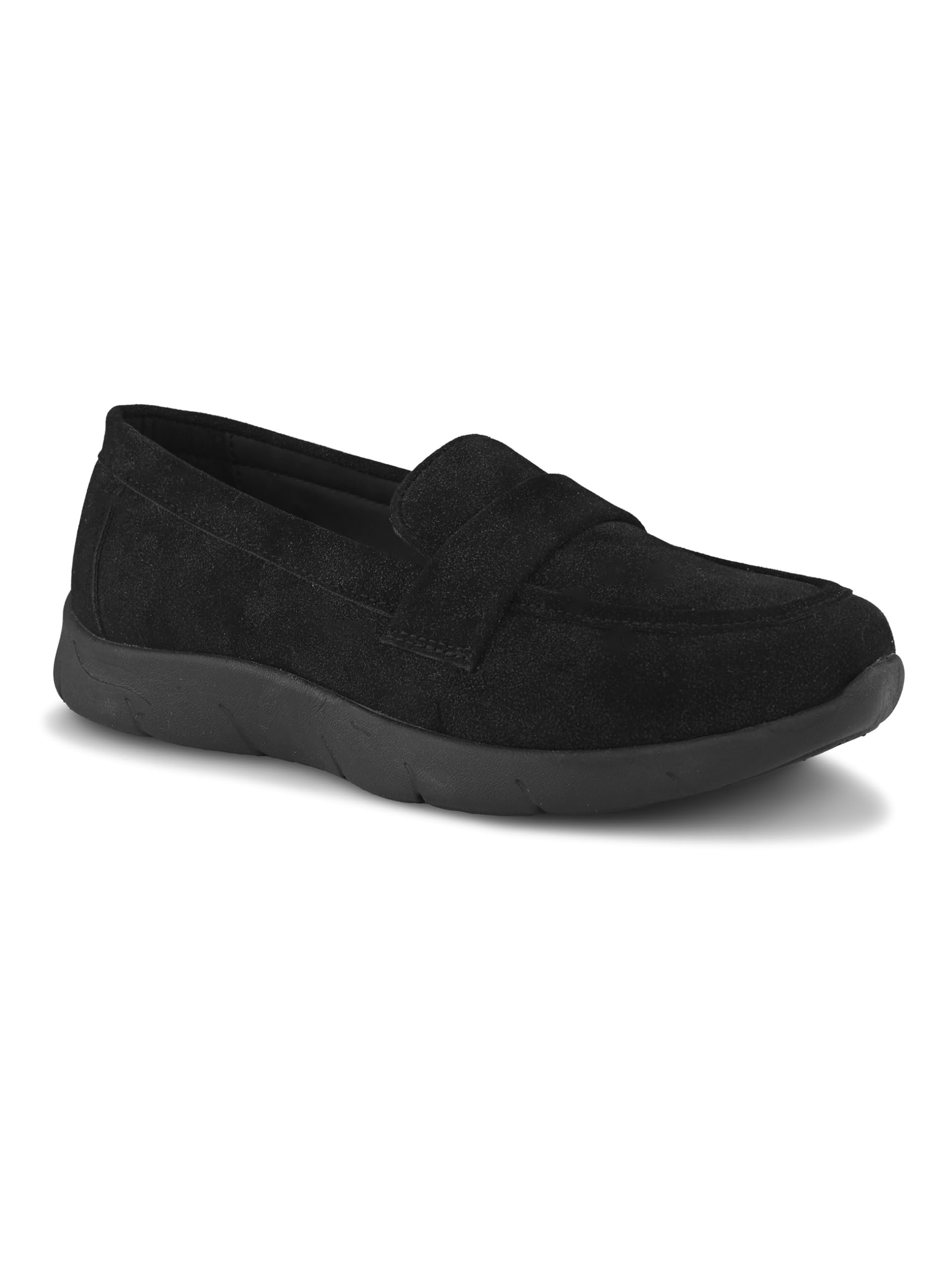 Womens Women Casual Shoes Stanphord Women’s Casual Slip-On Loafers | Suede Finish Comfortable Shoes | Lightweight Cushioned Insole | Anti-Slip Flexible Sole | Everyday Wear WTP 1228 Black-6-picture-53