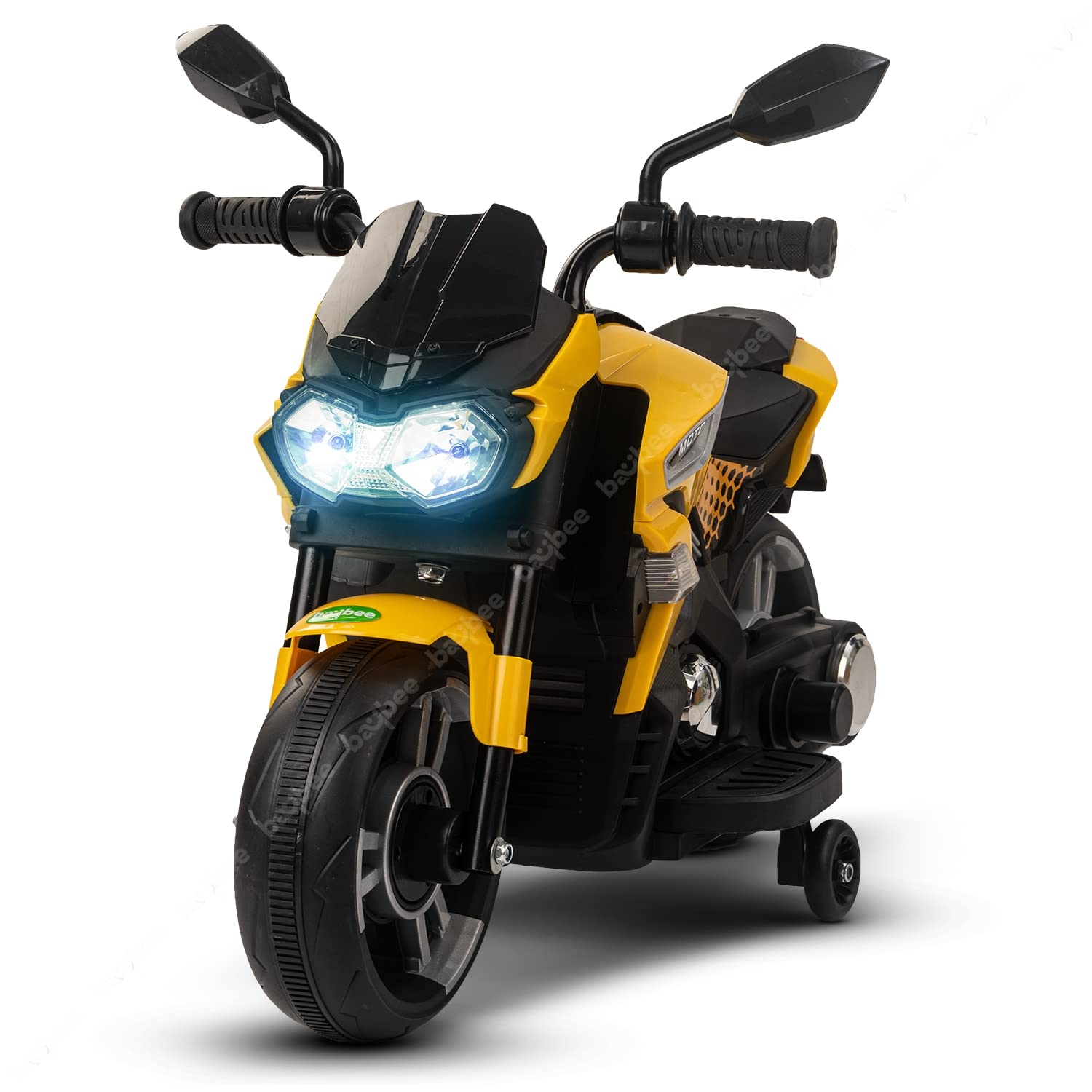 Baybee Bronzo Kids Battery Operated Bike for Kids, Racing Kids Bike with Light & Music | Baby Ride on Toy Rechargeable Battery Bike | Electric Bike for Kids to Drive 2 to 5 Years Boy Girl (Yellow) (B0C4B2QP65) Amazon Price History, Amazon Price Tracker