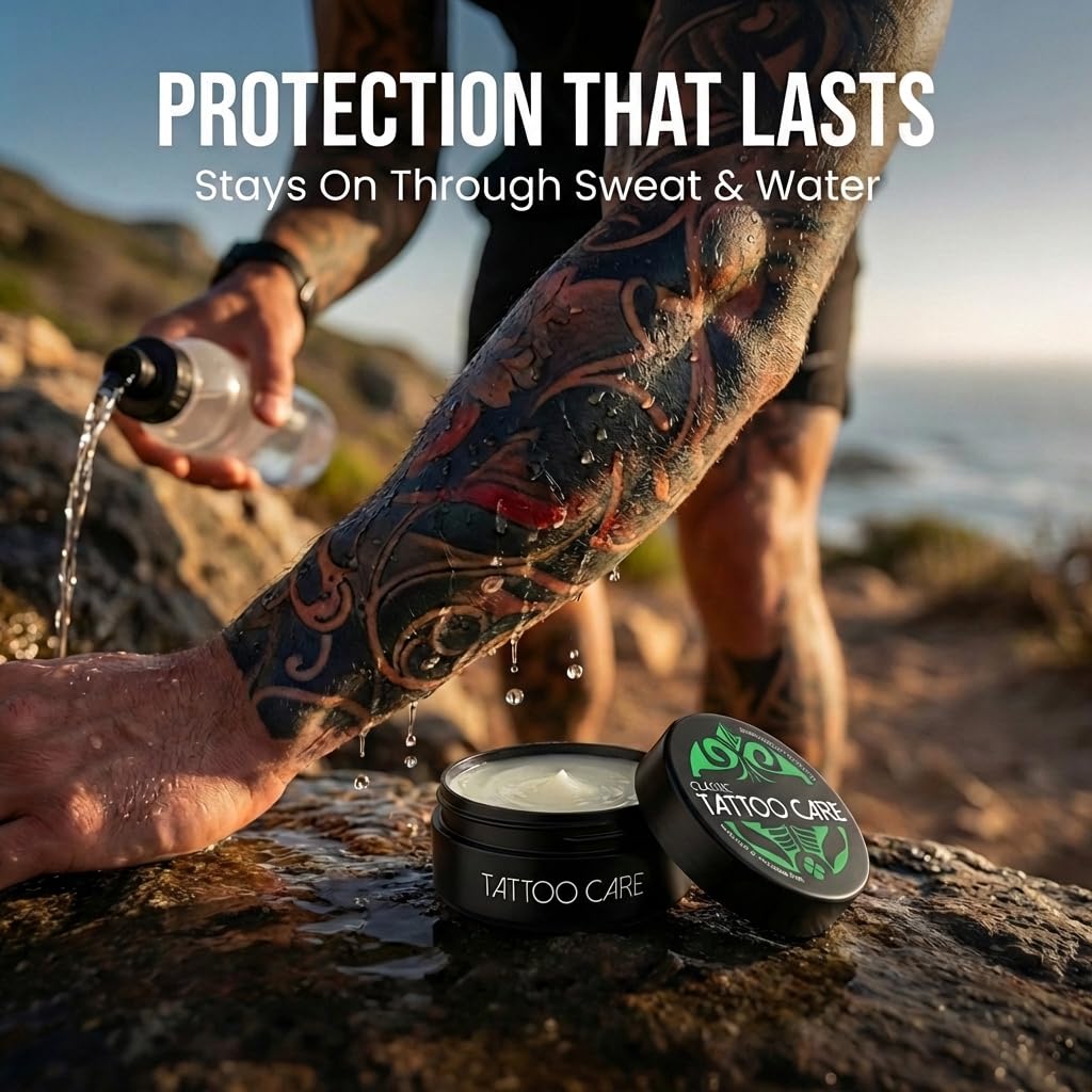 Tattoo Care Classic krem do tatuażu, 3 x 35 g, bezzapachowy, pielęgnacja po zabiegu i ochrona skóry - do nowych i starych tatuaży - głębokie nawilżenie, wzmacnia kolory i zachowuje atrament
