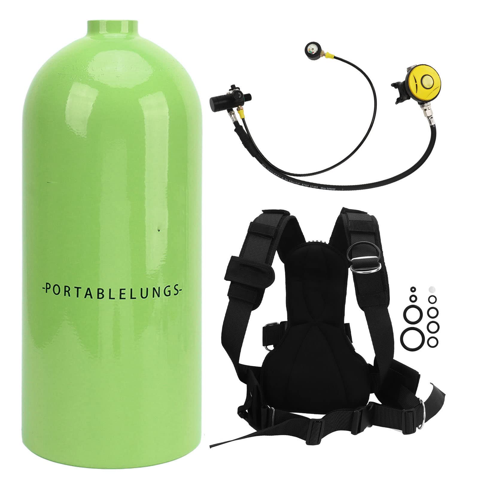 RiToEasysports DIDEEP Tanque de Buceo Equipo de Buceo, 3L 30‑50 Minutos Aviación Tanque de Buceo de Aluminio Cilindro de Oxígeno para Buceador
