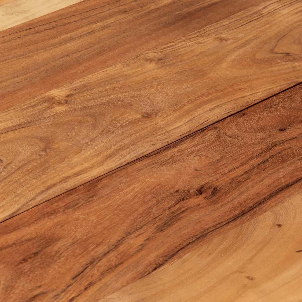 Tavolo da bistrò, Ø 60 x 76 cm, in legno massello di acacia, struttura in ghisa | Tavolo rotondo rustico con robusto piano in vero legno, per balcone, cucina e soggiorno, durevole e facile da pulire