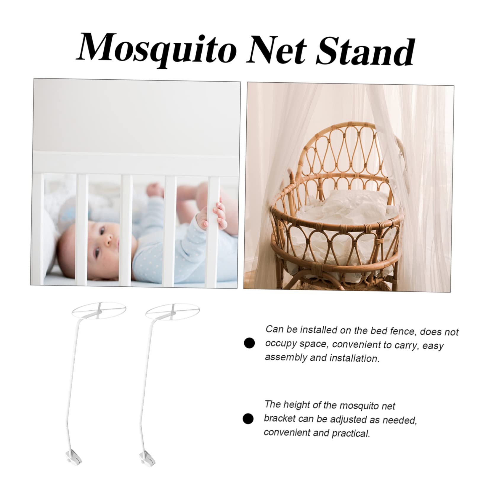 Supporto Per Zanzariera Da Culla Con Clip - Base Regolabile Per Baldacchino Anti-Zanzare