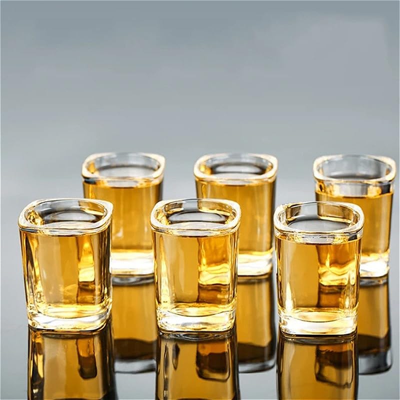 Kristallgläser 6-teiliges Set, Weingläser, transparente Glasbecher, exquisite Cocktailgläser, Whiskyglas, Bar, Brandy-Bierbecher(100ml)