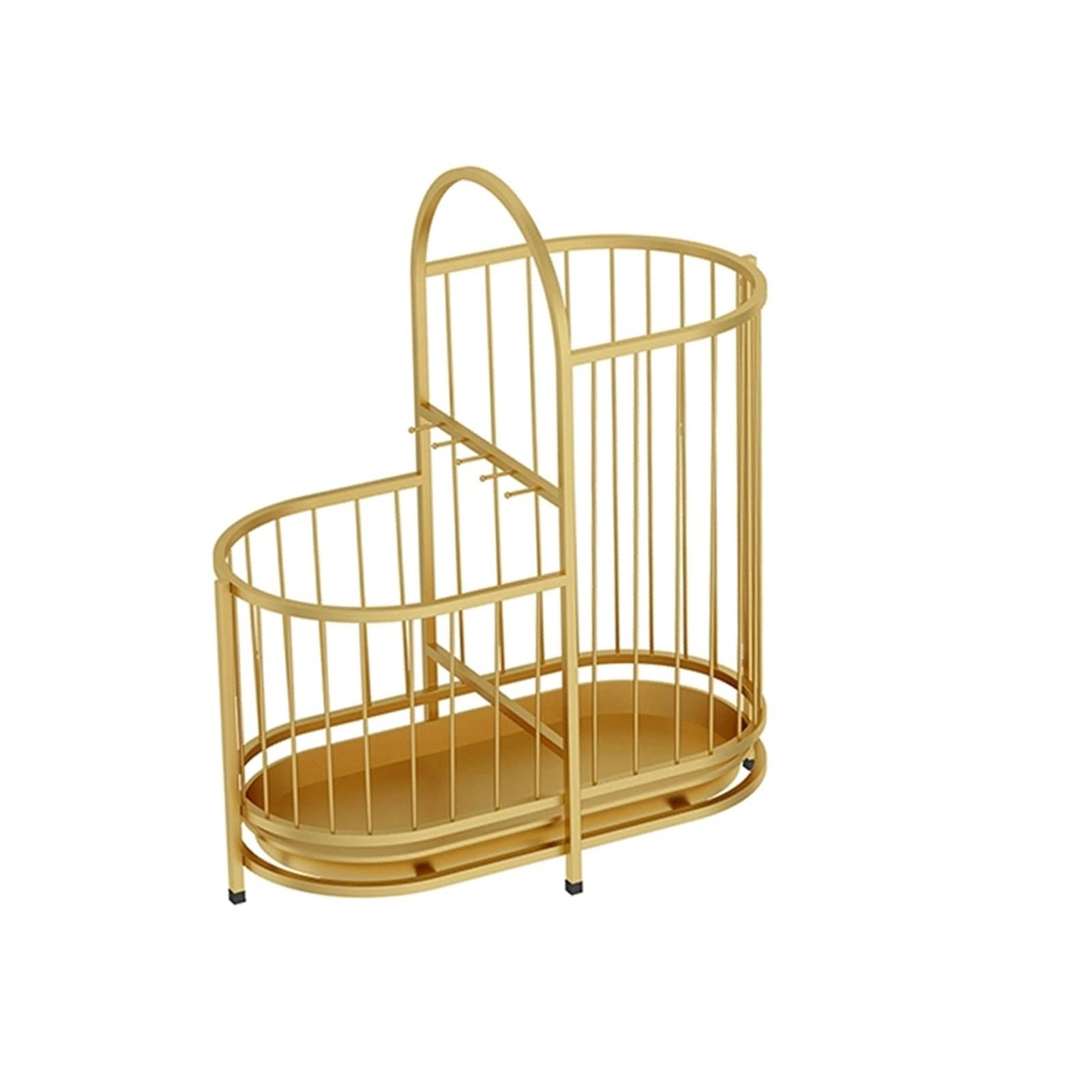 GHHVFEC Metal Umbrella Stand with 5 Hooks and Drip Tray, for Hallway Entryway Balcony Storage