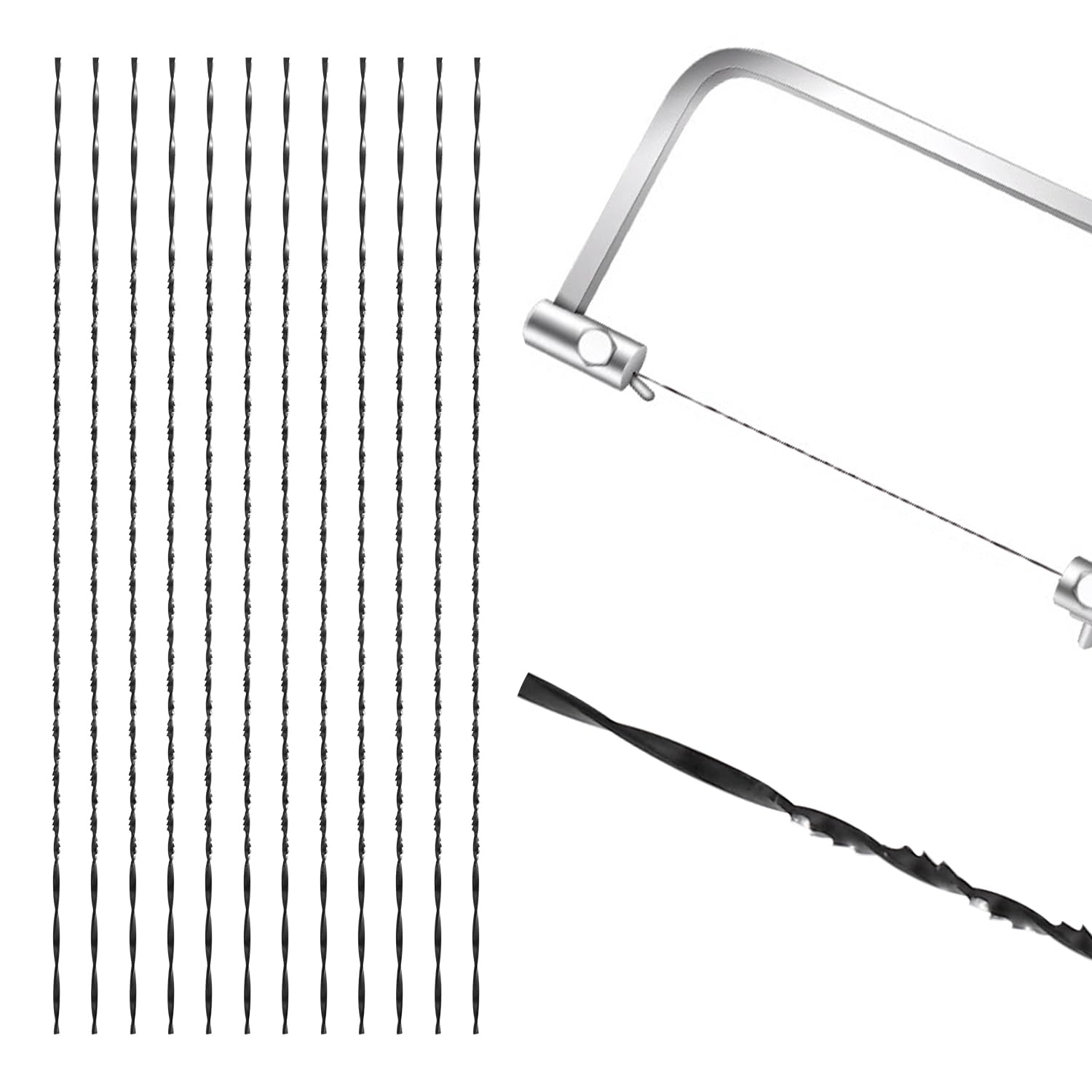 VooGenzek12 Spiral Scroll Saw Blades, 5# Teeth, for Wood Cutting