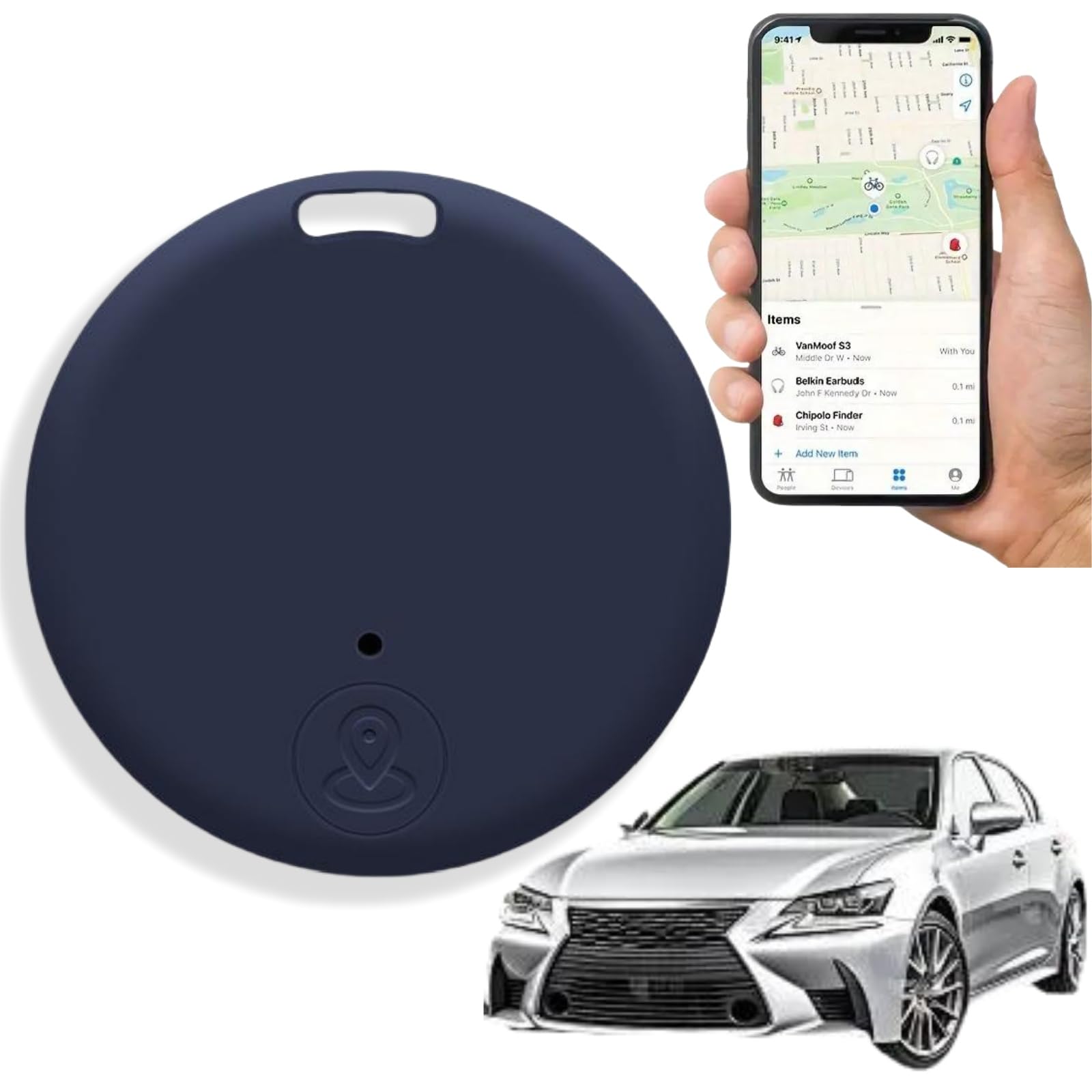 Mini Magnetic GPS Tracker for Vehicles,Portable GPS Tracker for Pets,G/PS Strong Magnetic Vehicle Anti-Lost Tracker,Car Locator Tracker,Mini Worldwide GP/S Tracker for Tracking System(Dark Blue)