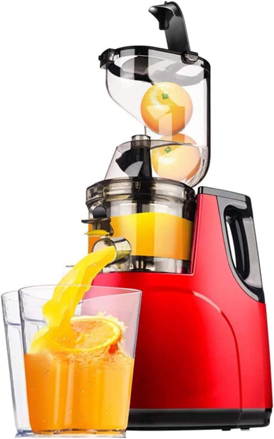 Presse Agrumes Electriques, Jus de Fruit Frais Rapide, sans BPA, Presse Orange Electrique Automatique Presse Citron Professionnel Puissante à Acier Inoxydable Red