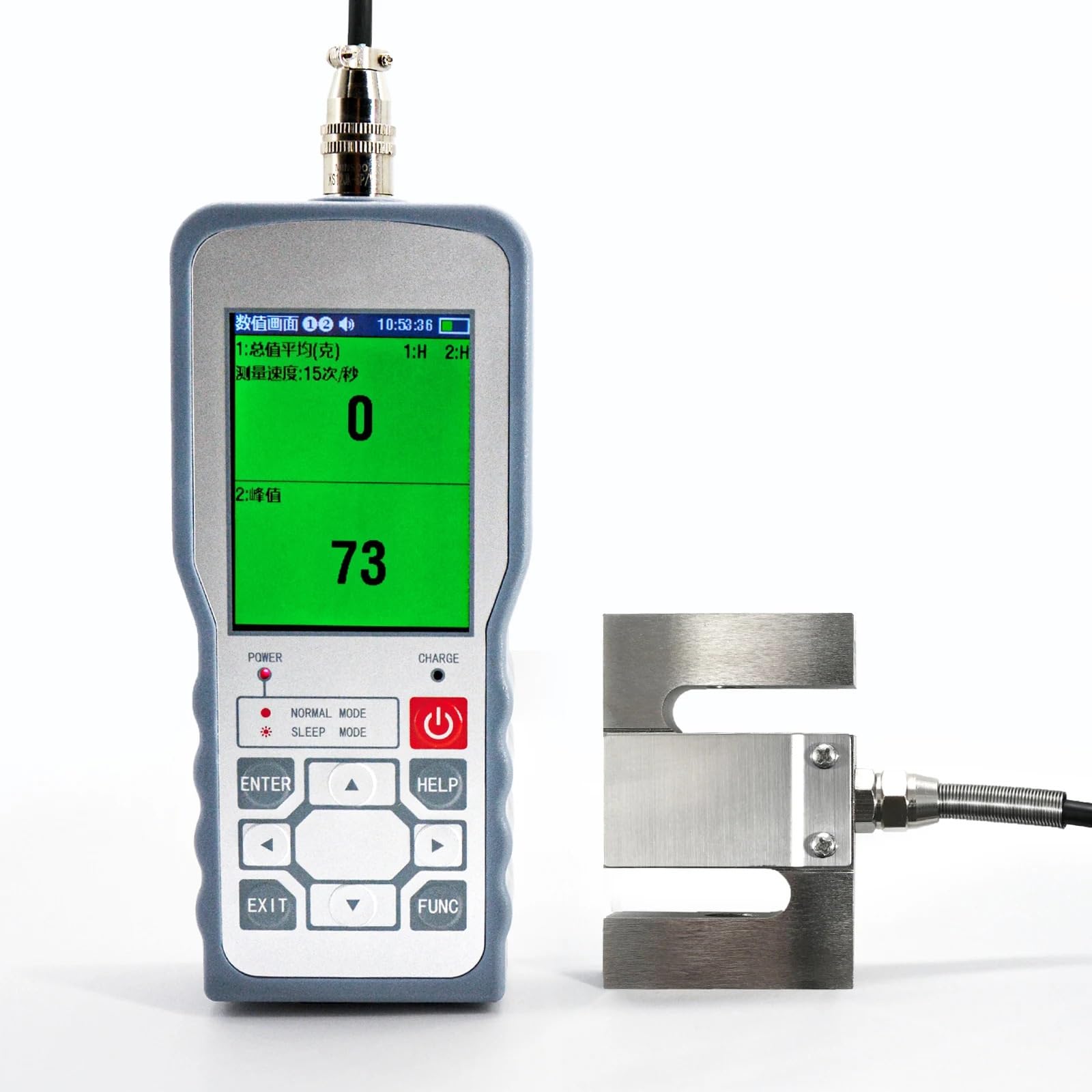 Medidor de fuerza digital con sensor de celda de carga tipo S y 2 anillos de prueba de presión de fuerza de alta precisión múltiples modos(HB9 with 200KG CELL)