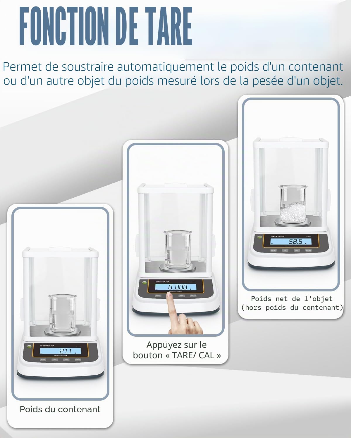 Balance de Precision 0,001 g, Balance Électronique de Laboratoire de Haute Précision Équipée d'un Pare-vent, Idéale pour l'industrie, les Aliments, les Bijoux et la Pesée de l'or 500 g x 0,001 g