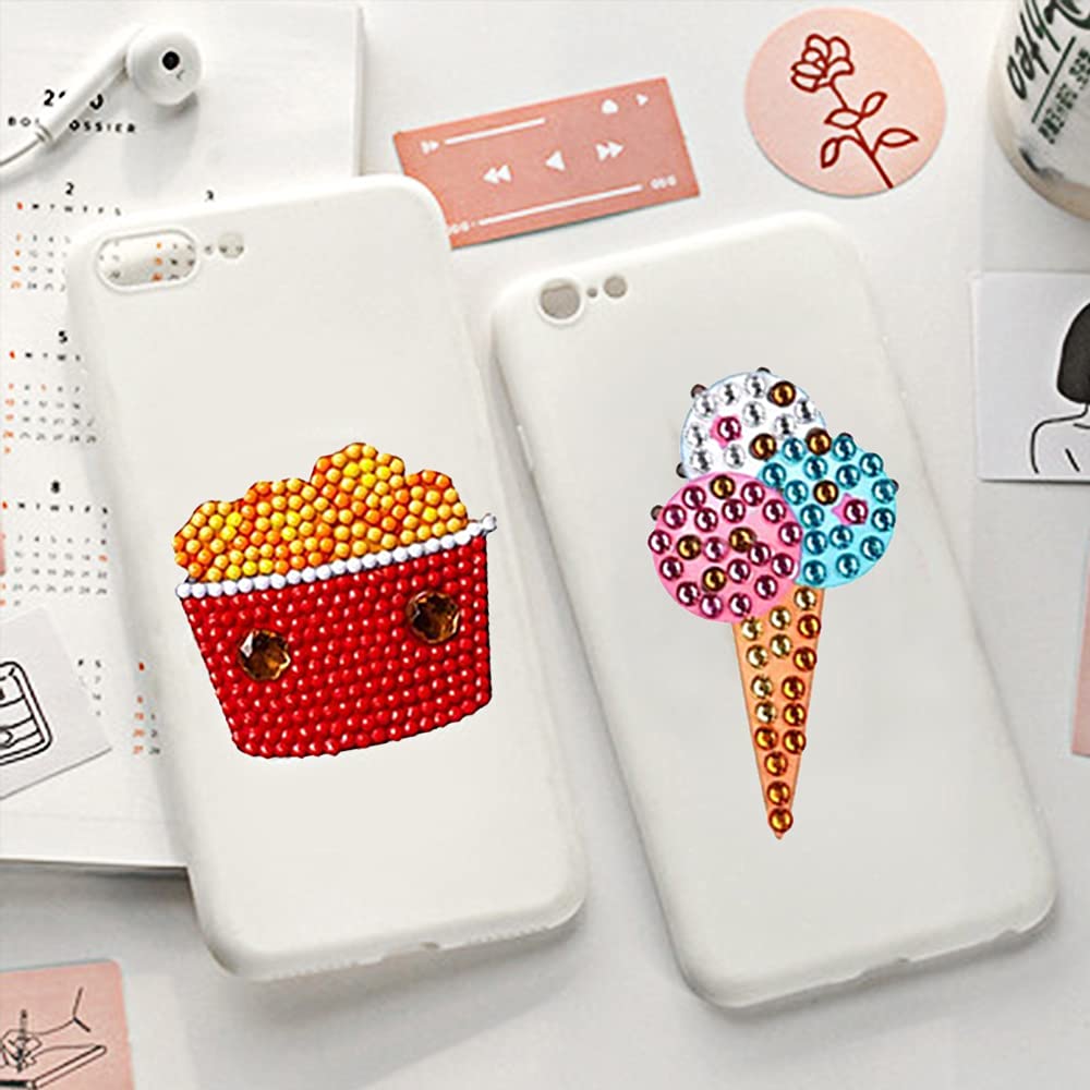 Favson Set di adesivi con pittura diamante 5D, set di pittura con diamanti 5D per bambini, 13 fogli, gelato fai da te, set di adesivi con diamanti per notebook, tazza, telefono cellulare