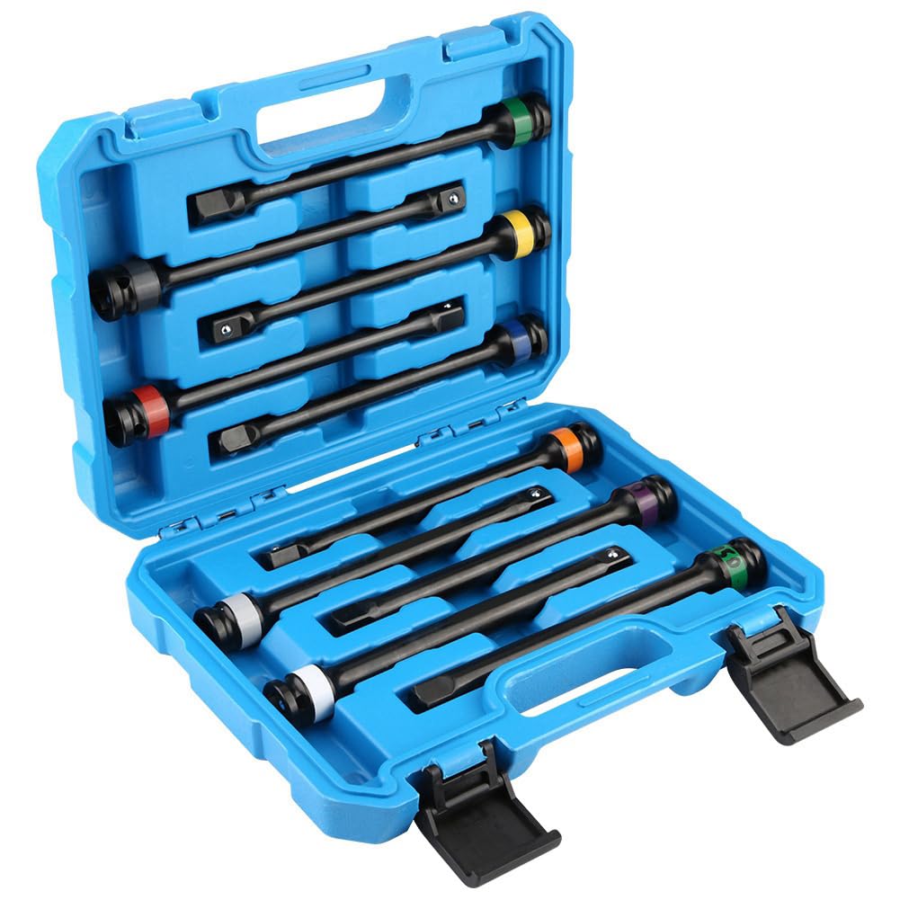 10-teiliges Drehmoment-Verlängerungsstangen-Set mit 1/2-Antrieb, Farbcodierter Drehmomentbegrenzer aus Chrom-Molybdän-Stahl, Ideal für Mechaniker und Heimwerker
