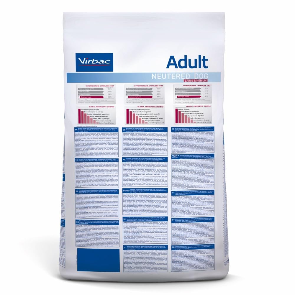 Virbac Veterinary HPM Vet Adult Neut L&M Comida para Perro 16 kg