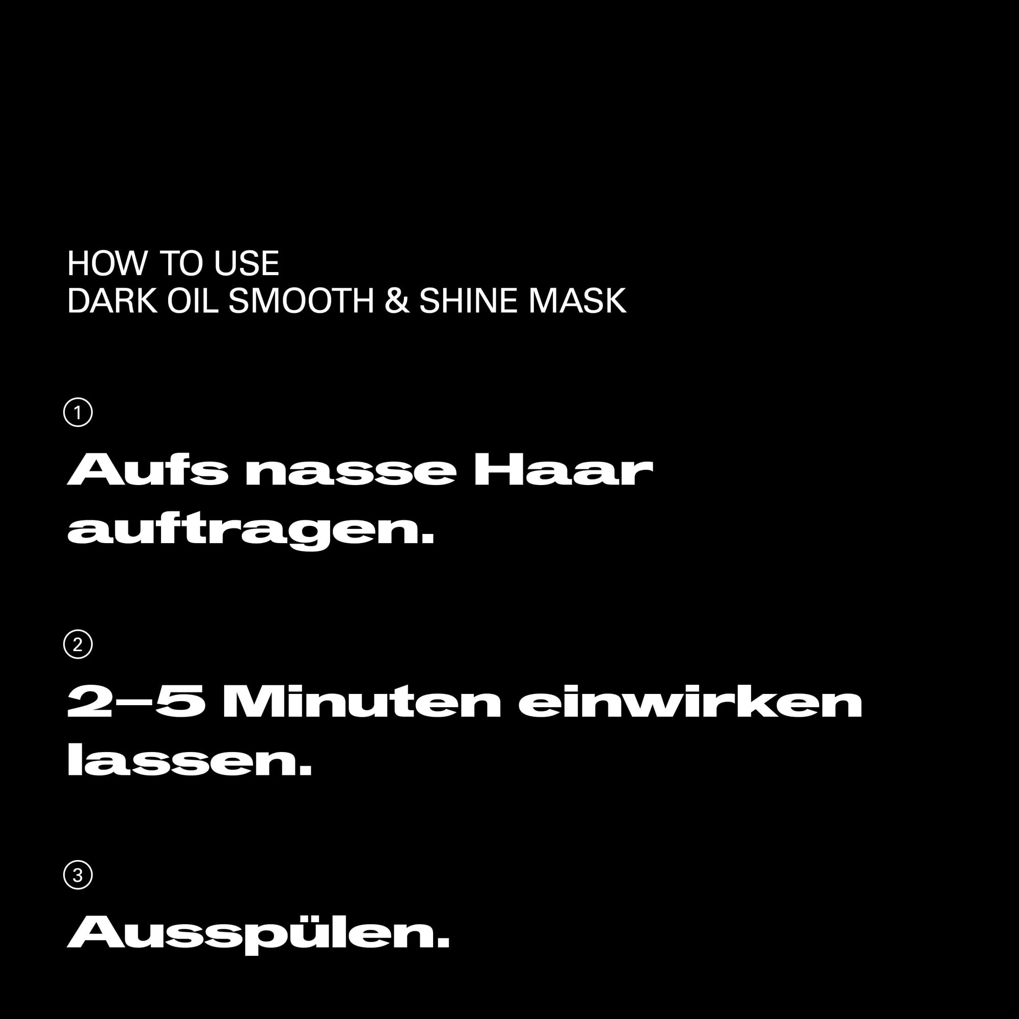 Sebastian Professional Dark Oil Smooth and Shine Mask – Leichte Haarmaske für intensive Haarpflege – Pflegemaske für Geschmeidigkeit, Glanz & schwereloses Haar