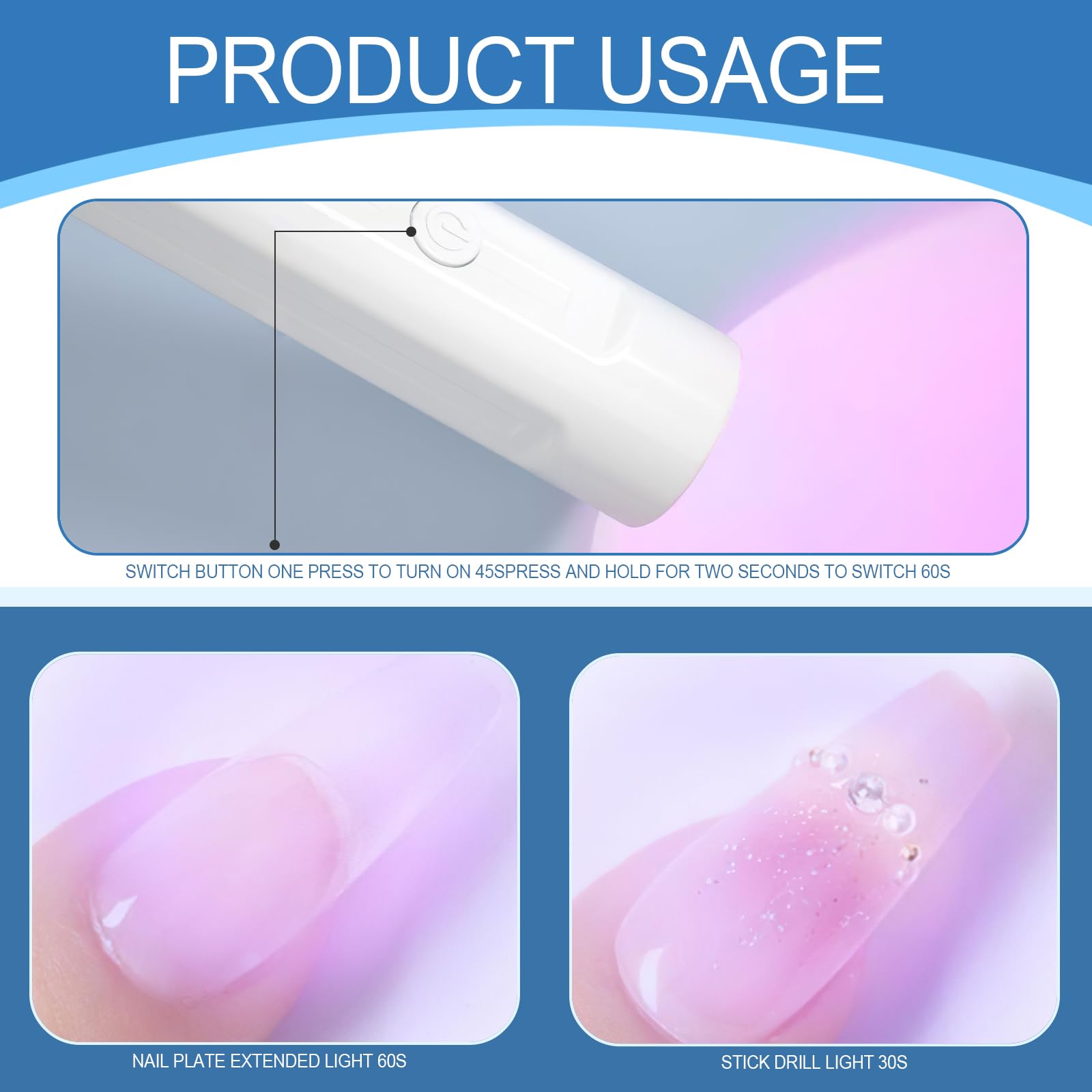 Sulives Portable Mini UV Nail Lamp for Gel Nails - White, Sleek, Lightweight, Travel-Friendly, DIY at Home - Image 4