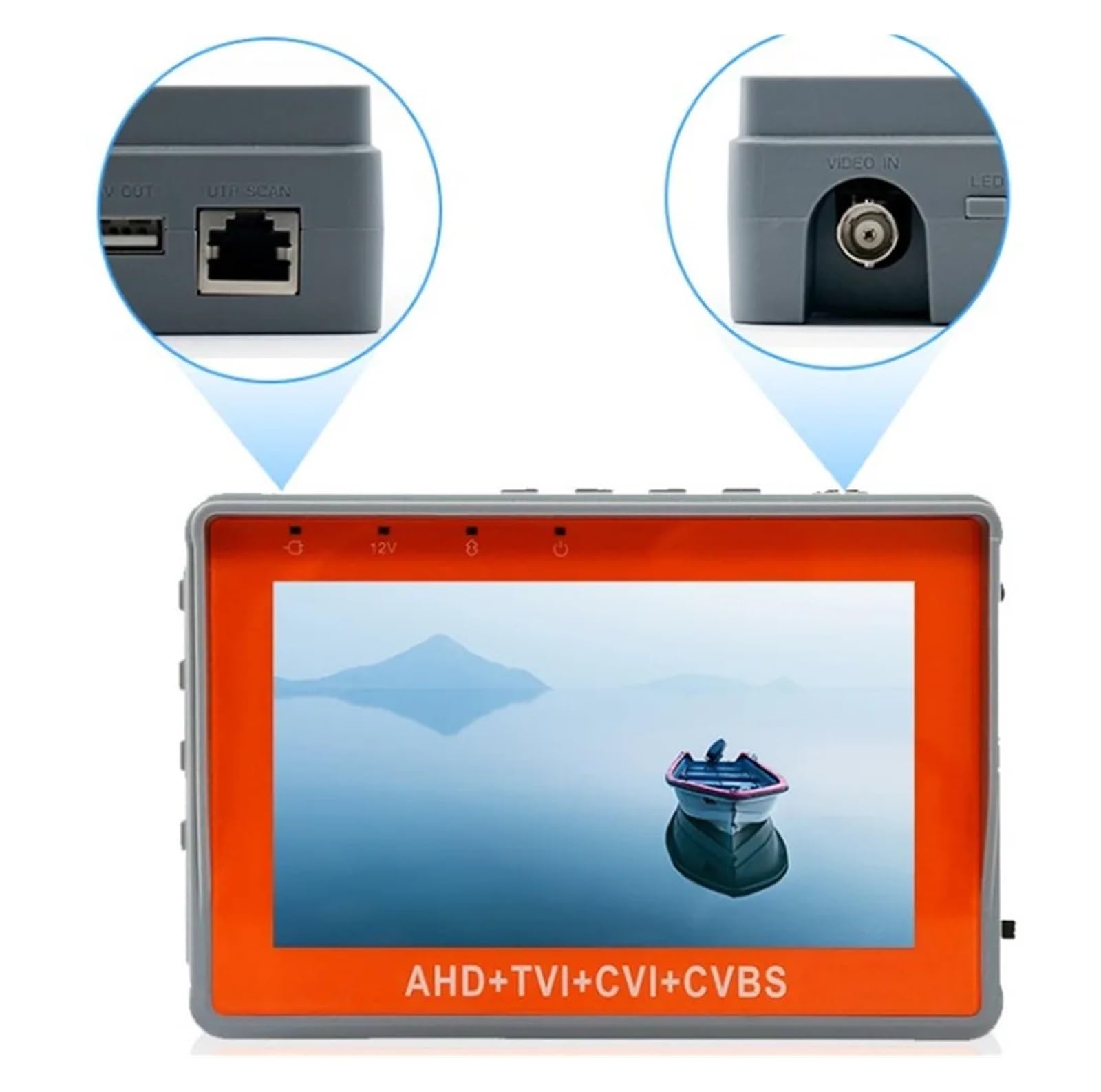 Monitor di prova CCTV, Tester CCTV Monitor Test Di Rete Per Telecamera Analogica AHD Da 4.3 Pollici,for telecamere CCTV Tester Ingresso