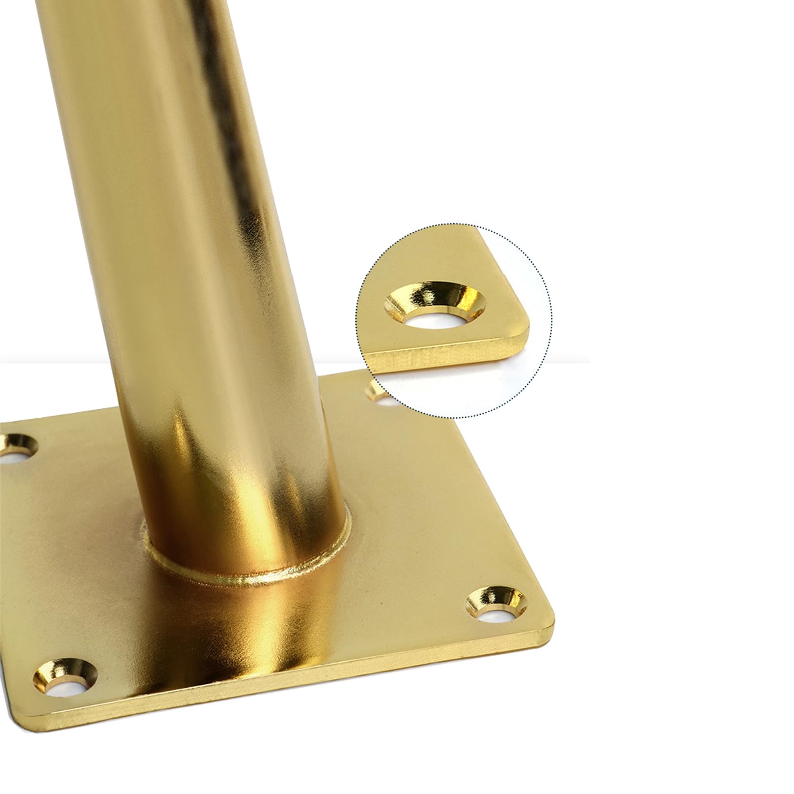 4 Pezzi Piedini Regolabili per Mobili Conico Piedi per Tavolino Gambe di Ricambio Obliquo per Divano Poltrone Cabinet Letto Tavolo Armadio Cassetti,con Viti (Bianco+Oro,40cm)