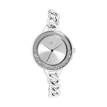 Fastrack Glitch Analog Silver Dial Womens Watch-68026SM01