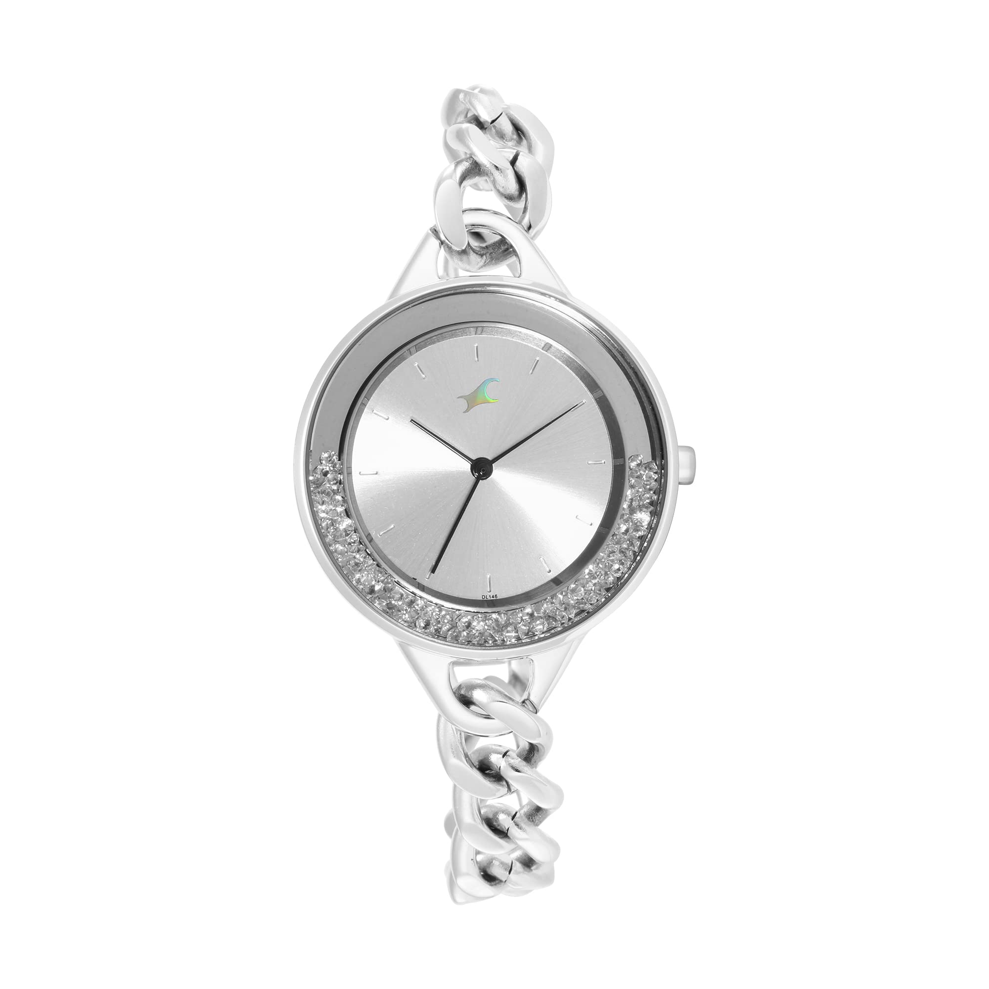 Fastrack Glitch Quartz Analog Silver Dial Metal Strap Watch for Girls-NS68026SM01 (B09J1274MF) Amazon Price History, Amazon Price Tracker