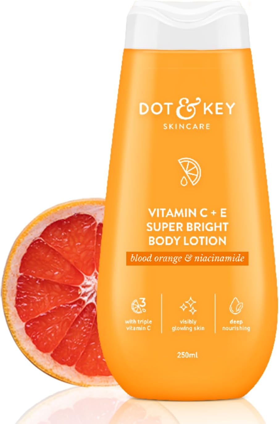 Vitamin C + E Super Bright Body Lotion for Deep Nourishing & Visibly Glowing Skin Reduces Dark Spots & Tanning With Triple Vitamin C & Niacinamide For Women & Men 250ml