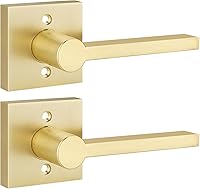 Vista 1 de EHOMEWARE - Paquete de 2 manijas de puerta satinadas de latón para puertas dummy, juego de manijas para puertas interiores para tirar o empujar