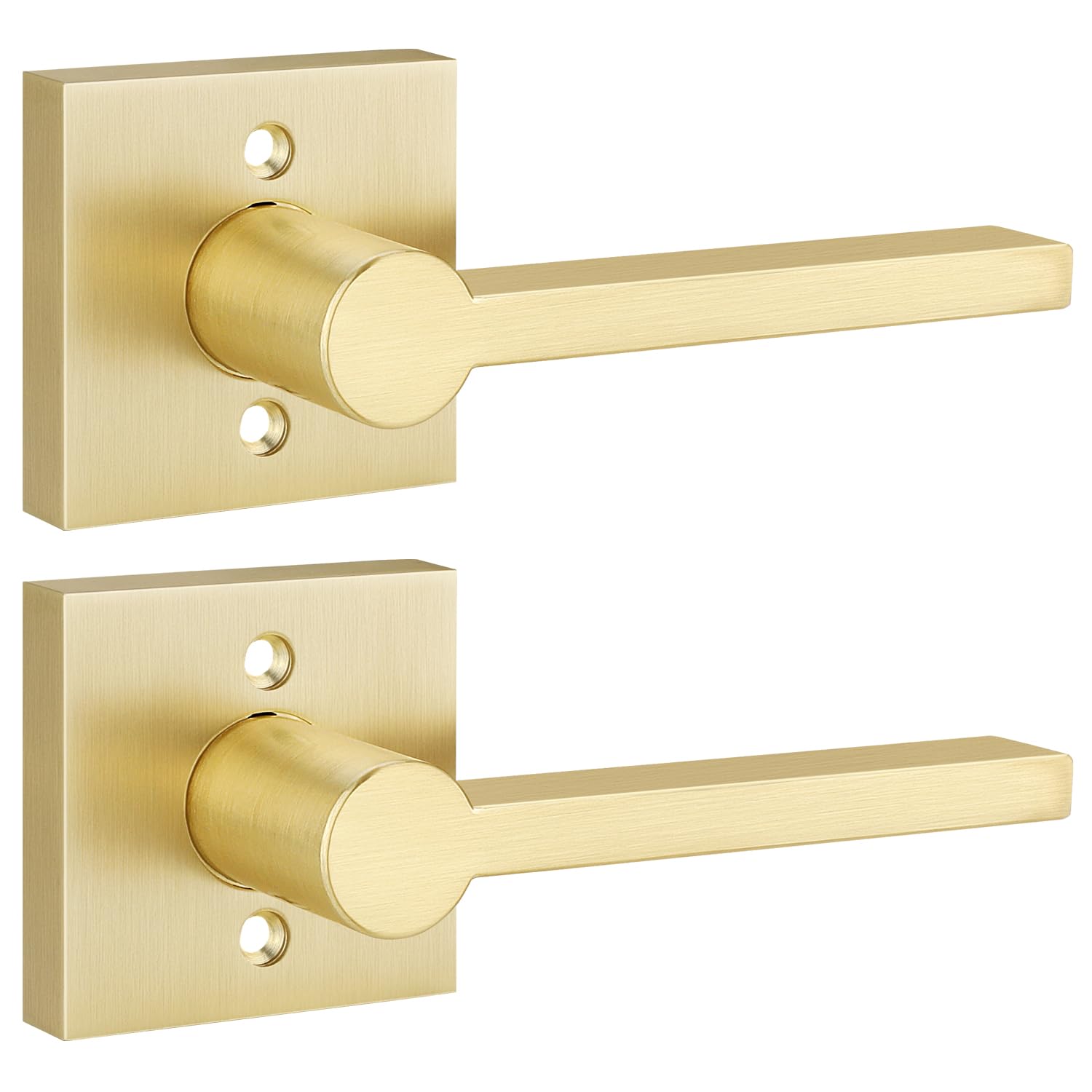 EHOMEWARE Maniglie per porte interne dorate, resistenti per armadio, leve reversibili non rotanti per porte mancine e destrorse, confezione da 2