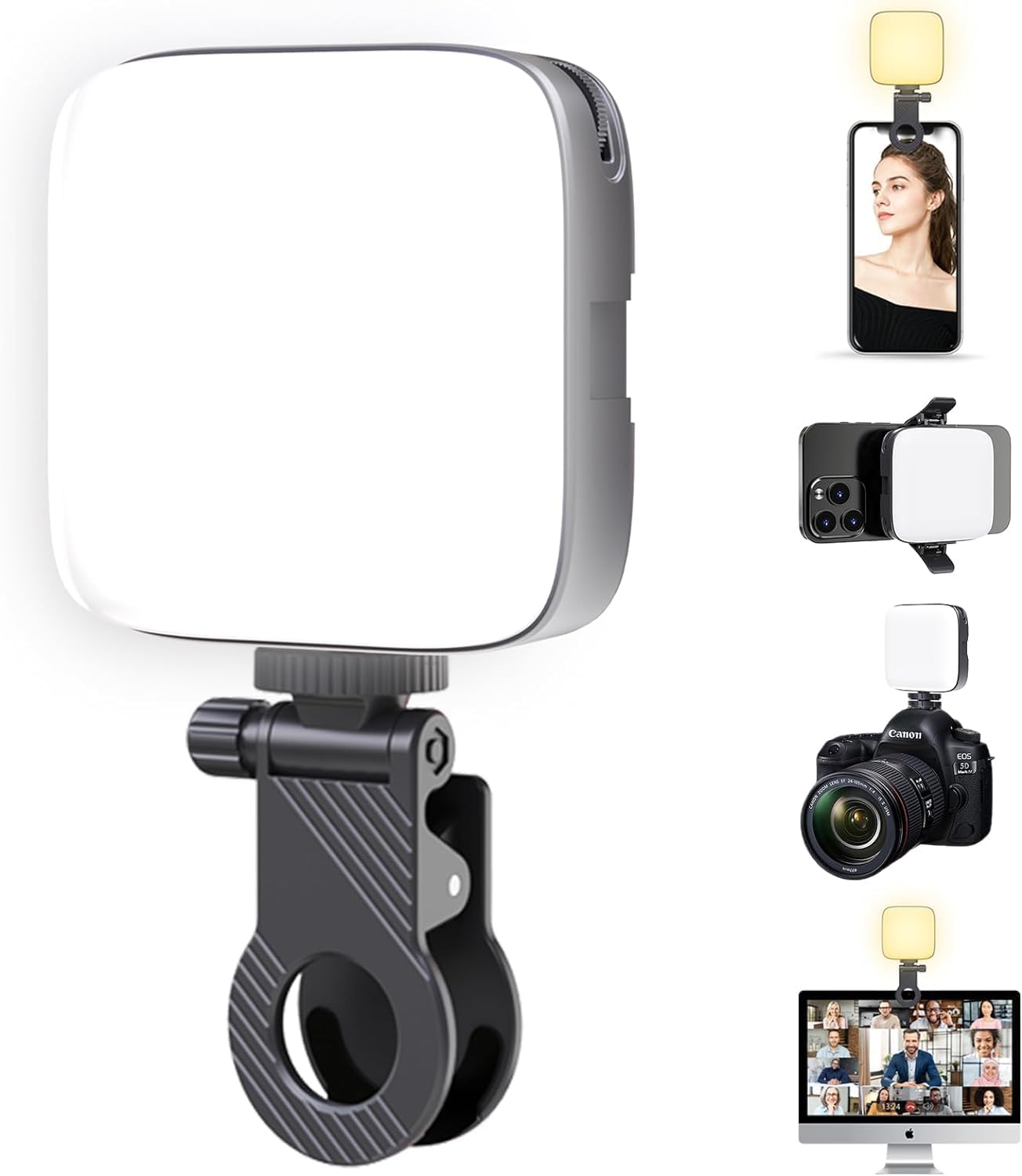 Selfie Light for Mobile, Rechargeable Clip-On LED Camera Light with Dimmable 3000-9900K Lighting, Portable Phone Light for Video Shooting, Laptop Video Conferences, Photography & Content Creation-image-38