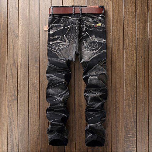 Yollmart Men's Biker Moto Skinny Fit Jeans Straight Denim Pants2