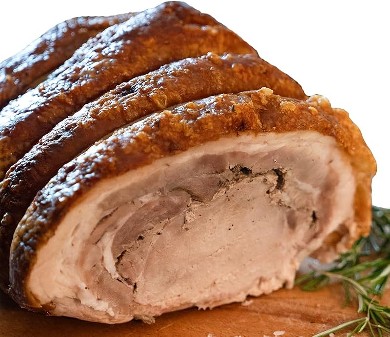 Fa.Lu.Cioli 1917- Tronchetto di Porchetta di Ariccia IGP 4,5 kg Prodotto Tipico Senza Glutine Sottovuoto Completamente naturale, Senza Conservanti da Carne Selezionata di Maiale Origine Certificata