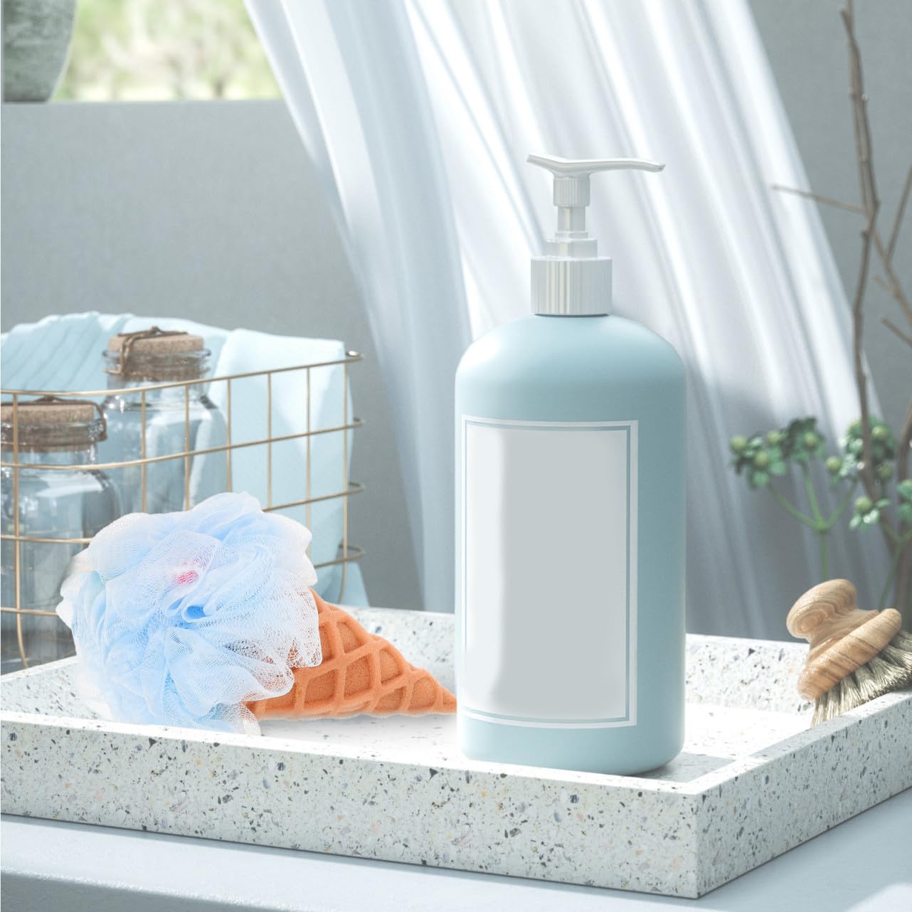 6piezas Esponjas Exfoliantes Forma De Helado y Para Baño De Adultos y Bebés