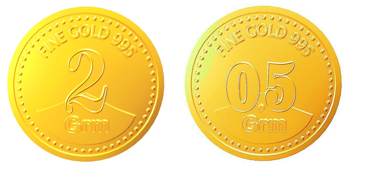 2.5gm Euphoria Jewellery by A Himanshu pure 24KT gold coin in 995 finese-image-46
