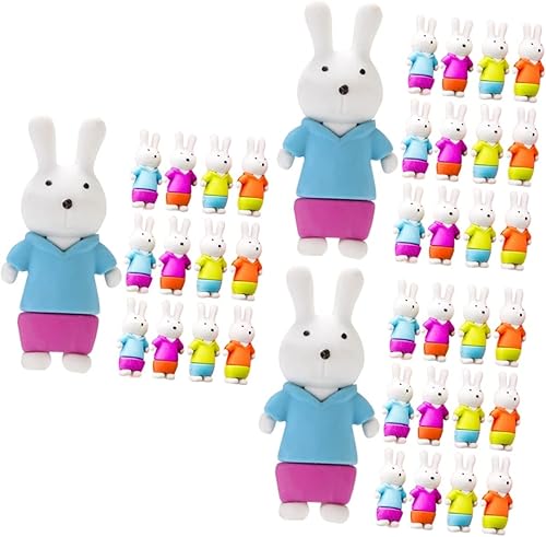 NOLITOY 108 piezas de borrador de conejo, borrador de rompecabezas para cesta de Pascua, borradores blancos, borradores de conejo, borradores