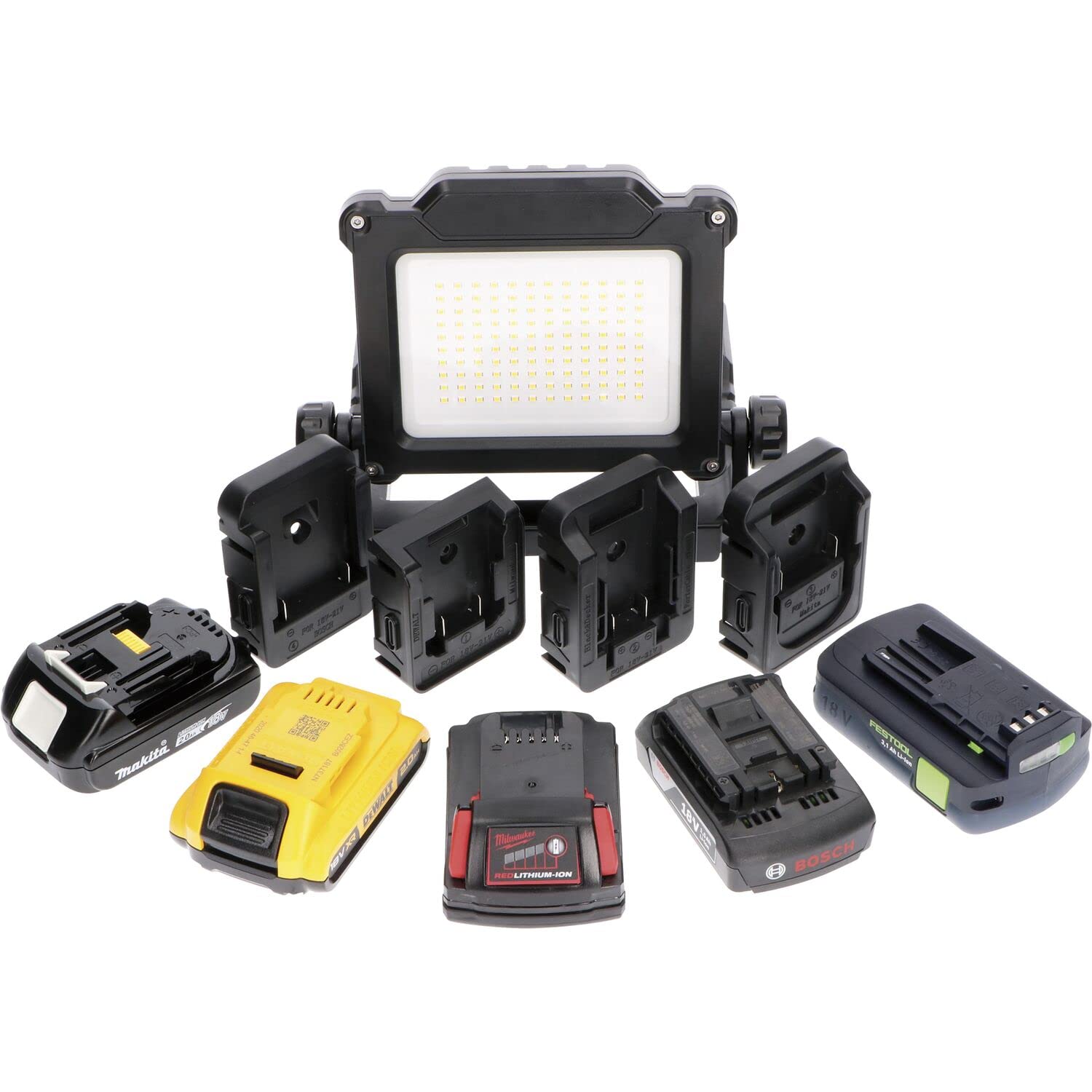 LED'S WORK 300908 LED Akku-Baustrahler 20W 2500 Lumen IP20 mit USB-Anschluss