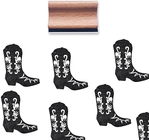 Botas vaqueras de goma de vaquera, sello mediano de 1-13 para álbumes de recortes, tarjetas, manualidades