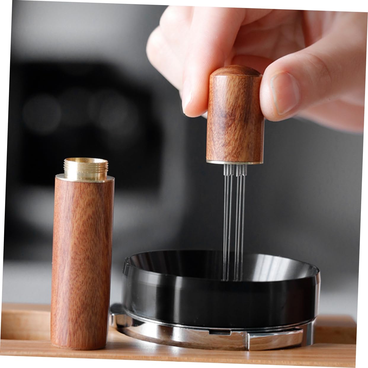 CIYODO Utensils appliance kitchen item coffee stirrer distributor mini cloth loose powder wooden handle kitchen supplies supplies tool dispenser coffee needle stirrer Powder injection